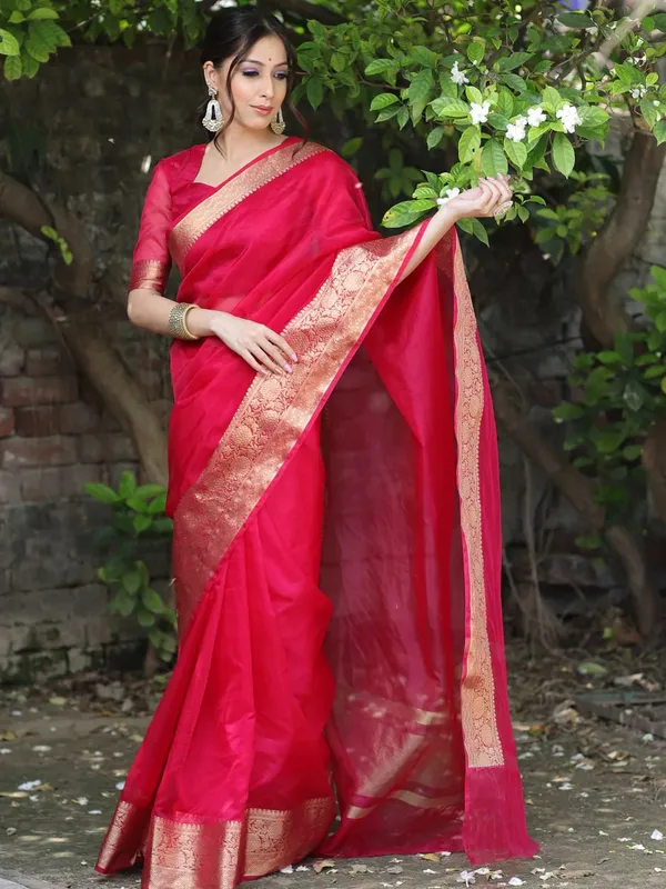 Red_Organza_Banarasi_Saree