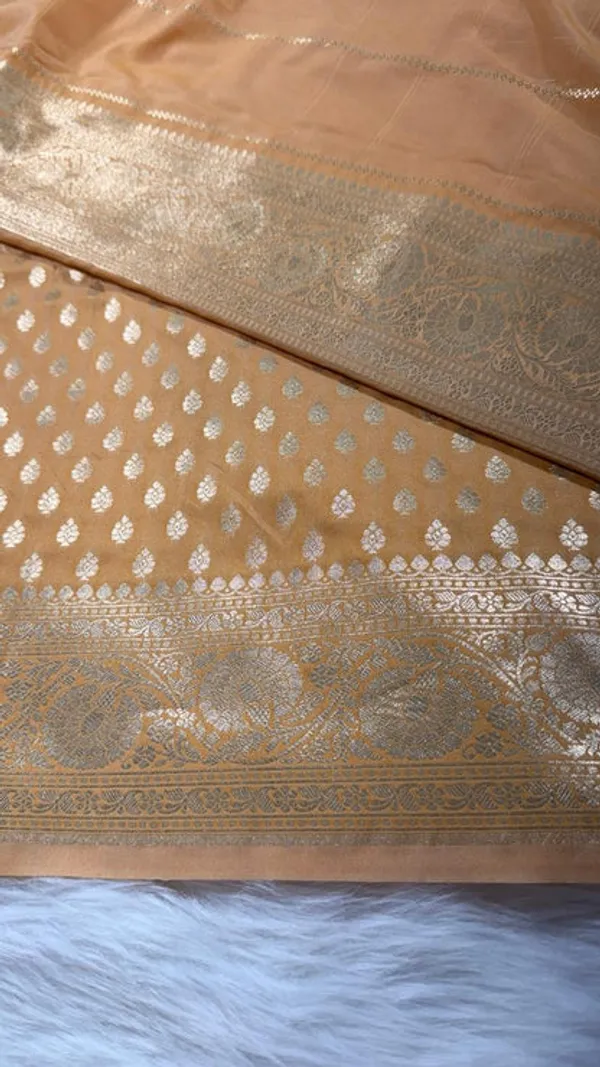Champagne_Semisilk_Banarasi_Saree