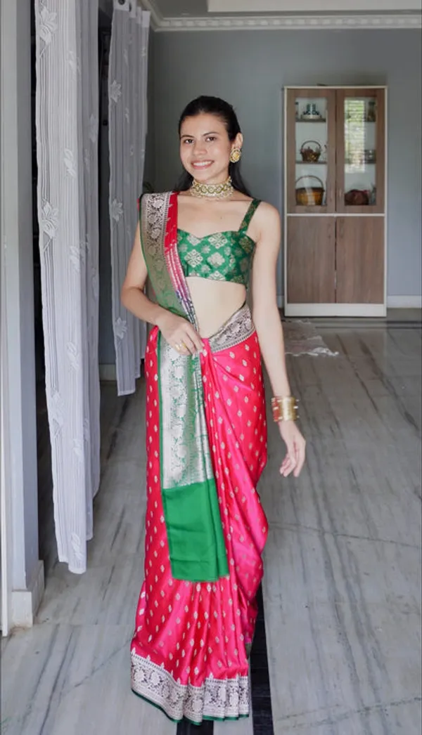 Rani_Pink_Mashru_Banarasi_Saree