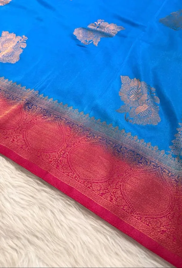 Blue_Pink_Semisilk_Banarasi_Saree