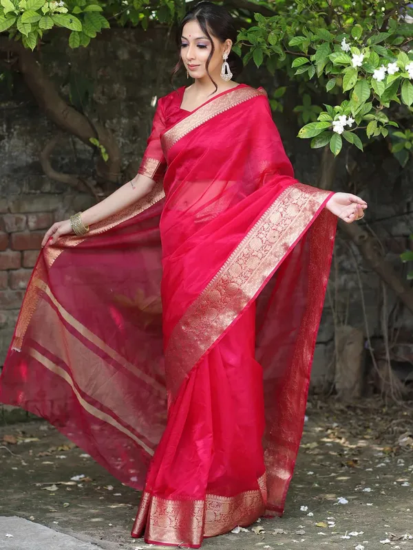 Red_Organza_Banarasi_Saree