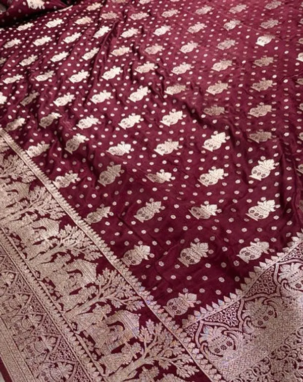 Maroon_Satin_Banarasi_Saree