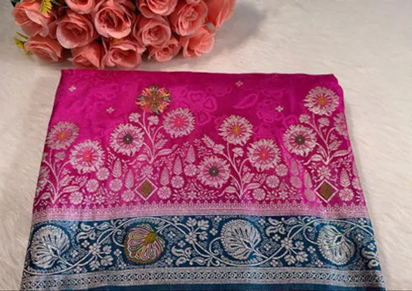 Rani_Pink_Satin_Banarasi_Saree