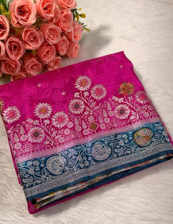 Rani_Pink_Satin_Banarasi_Saree
