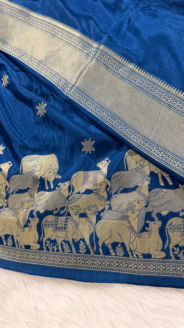 Blue_Crepe_Banarasi_Saree