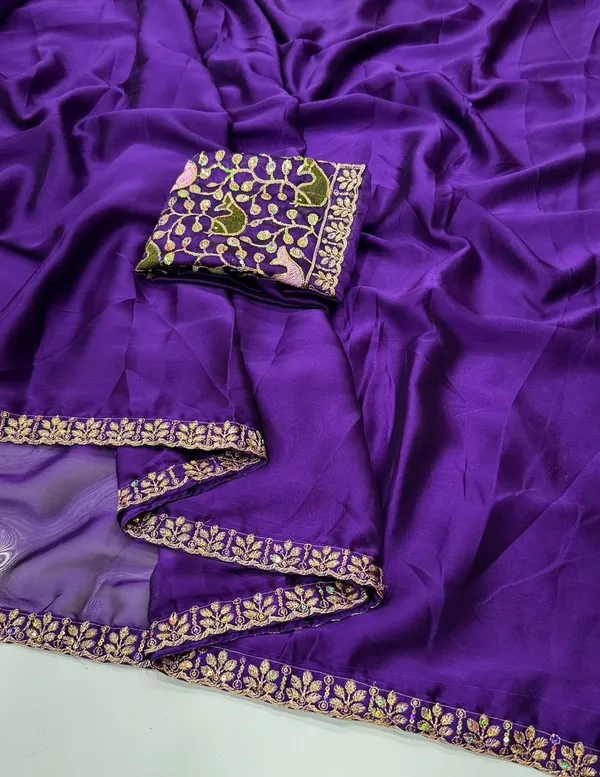 Purple_Sequins_Chiffon_Saree