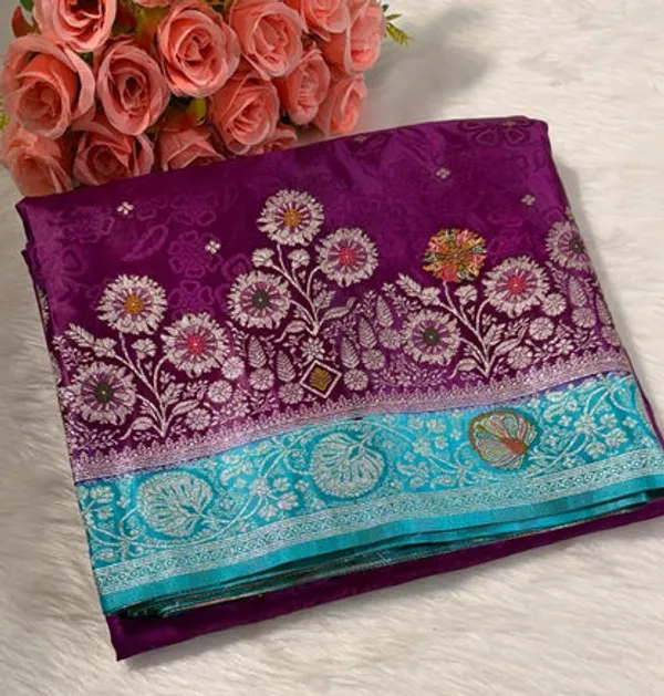 Purple_Satin_Banarasi_Saree