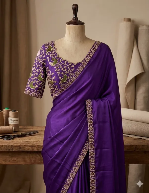 Purple_Sequins_Chiffon_Saree