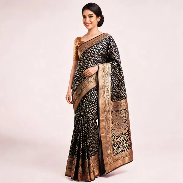 Black_Banarasi_Georgette_Saree