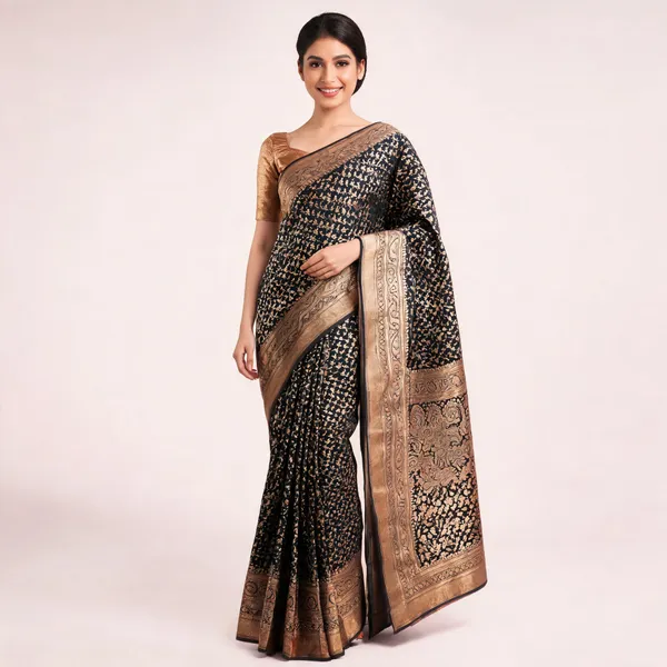 Black_Banarasi_Georgette_Saree