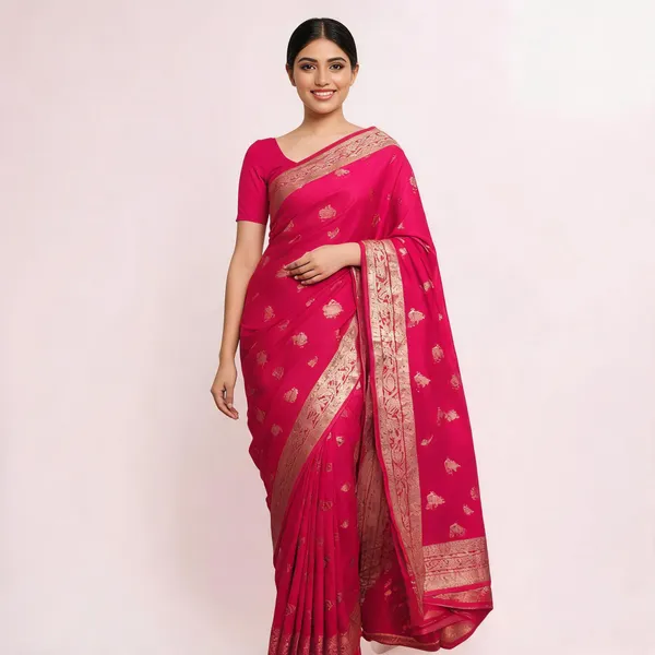 Pink_Georgette_Banarasi_Saree