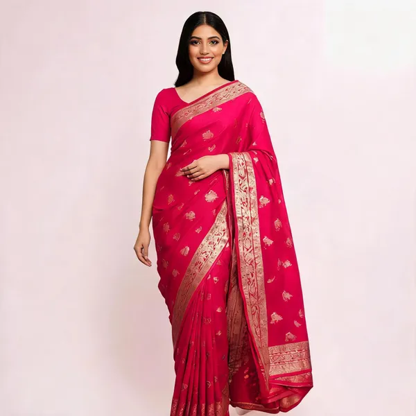Pink_Georgette_Banarasi_Saree