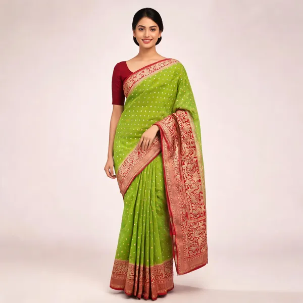 Green_Banarasi_Georgette_Saree