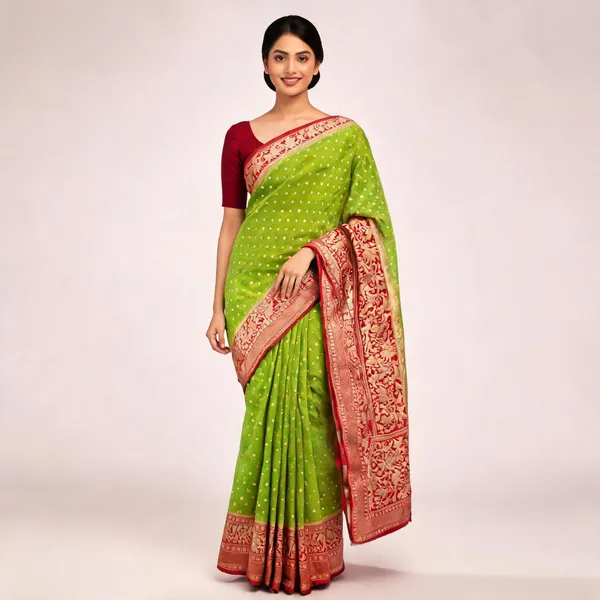 Green_Banarasi_Georgette_Saree