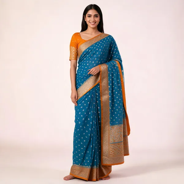 Blue_Georgette_Banarasi_Saree