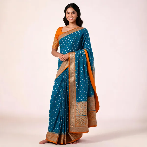 Blue_Georgette_Banarasi_Saree