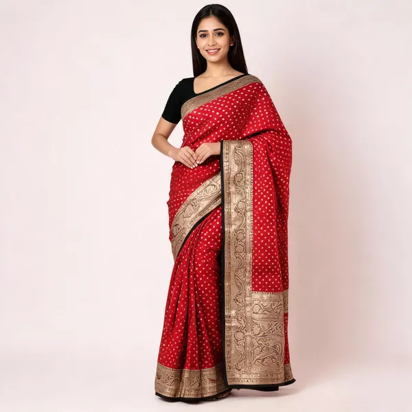Red_Black_Katan_Banarasi_Saree