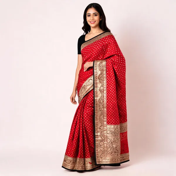 Red_Black_Katan_Banarasi_Saree