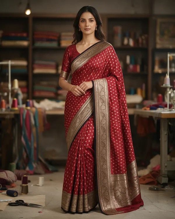 Red_Katan_Banarasi_Saree