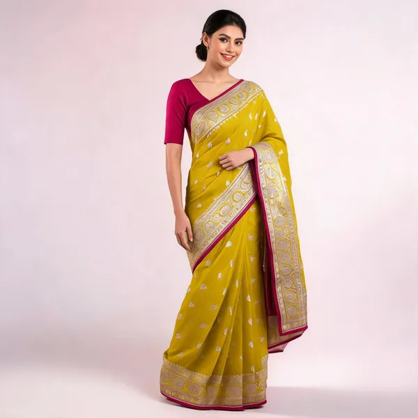 Lemon_Yellow_Mashru_Banarasi_Saree