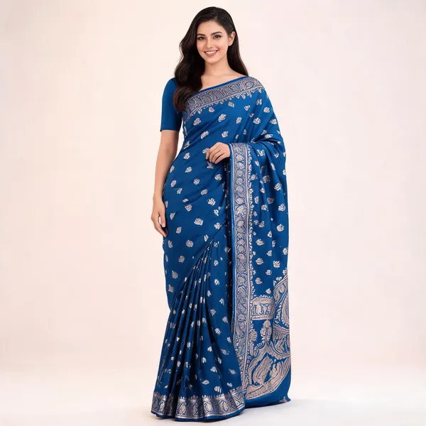 Cobalt_Blue_Mashru_Banarasi_Saree