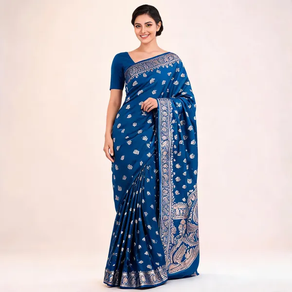 Cobalt_Blue_Mashru_Banarasi_Saree