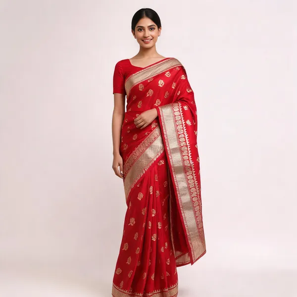 Red_Mashru_Banarasi_Saree