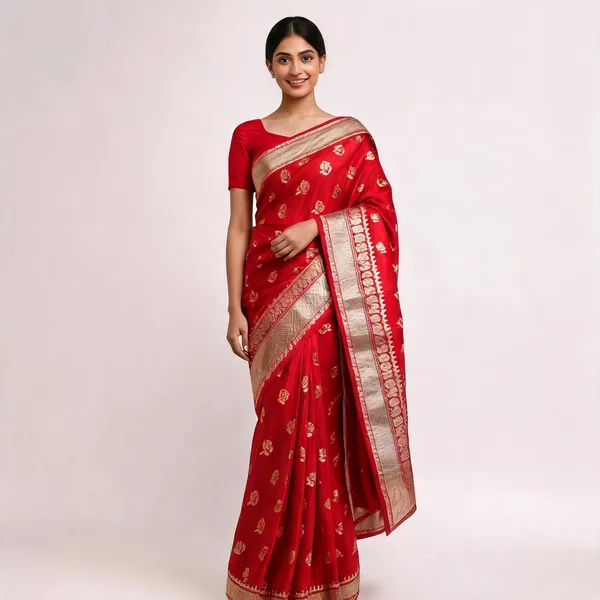 Red_Mashru_Banarasi_Saree
