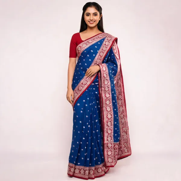 Royal_Blue_Mashru_Banarasi_Saree