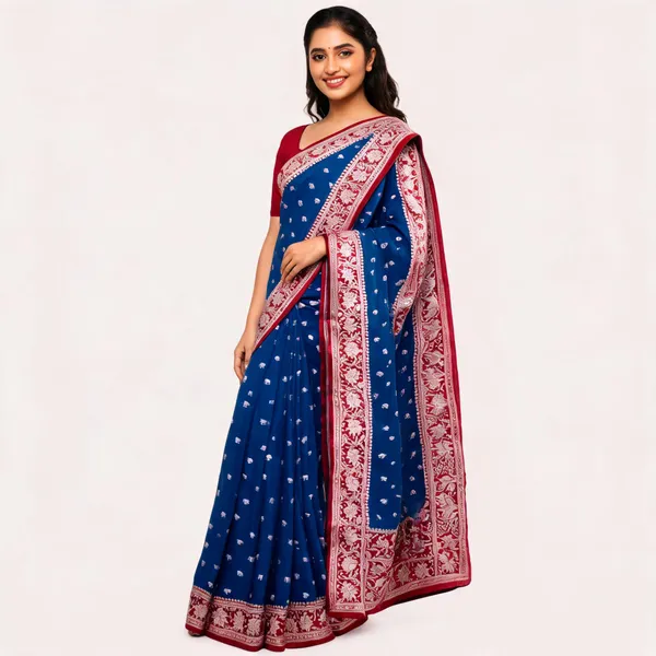 Royal_Blue_Mashru_Banarasi_Saree