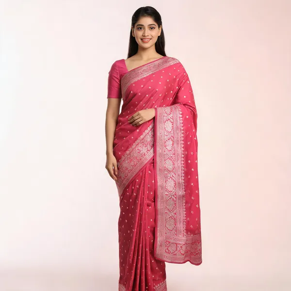 Rose_Pink_Mashru_Banarasi_Saree