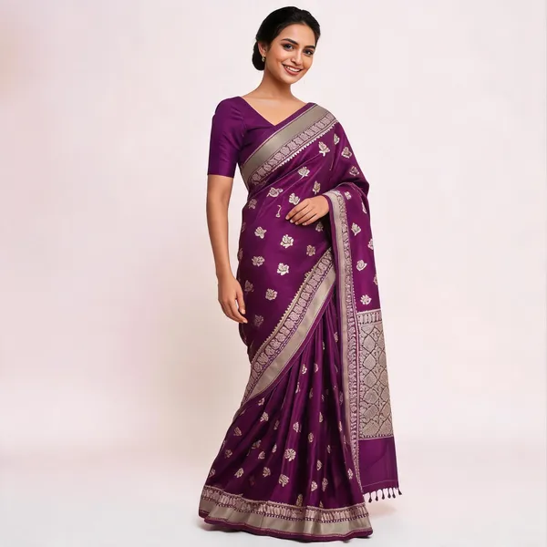 Purple_Mashru_Banarasi_Saree