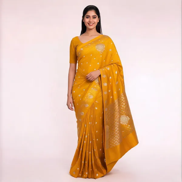 Mustard_Yellow_Raw_Mango_Banarasi_Saree
