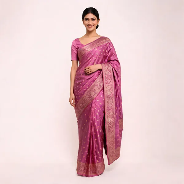 Onion_Pink_Satin_Banarasi_Saree