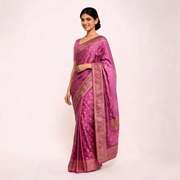 Onion_Pink_Satin_Banarasi_Saree