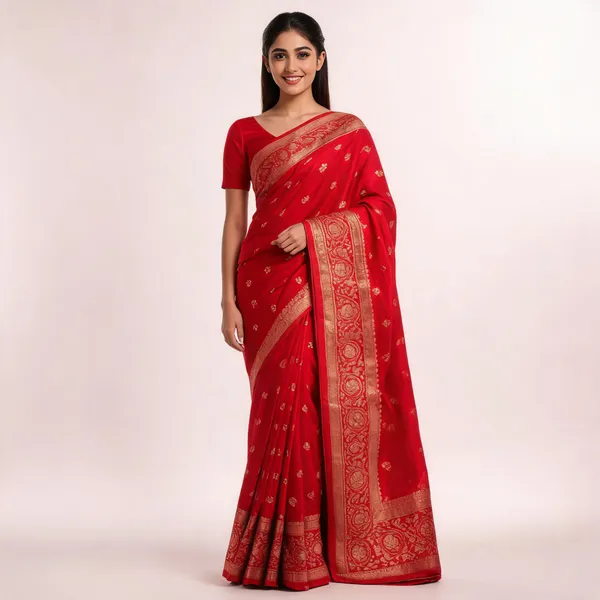 Red_Satin_Banarasi_Saree