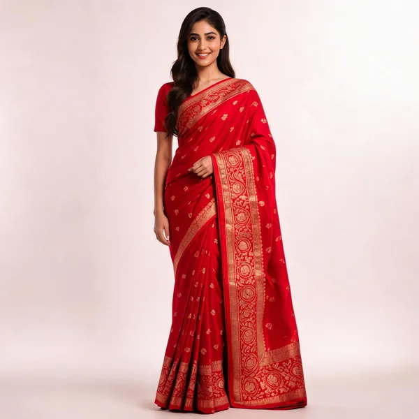 Red_Satin_Banarasi_Saree