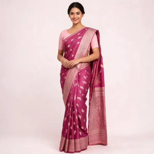 Onion_Pink_Satin_Banarasi_Saree