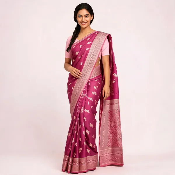 Onion_Pink_Satin_Banarasi_Saree