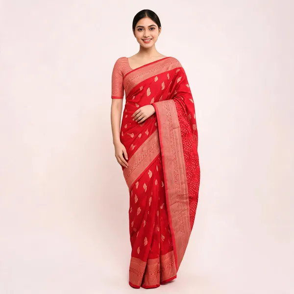 Red_Satin_Banarasi_Saree