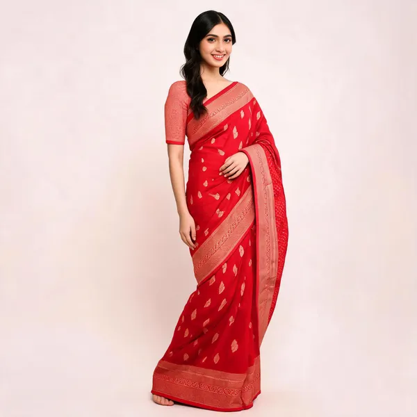 Red_Satin_Banarasi_Saree
