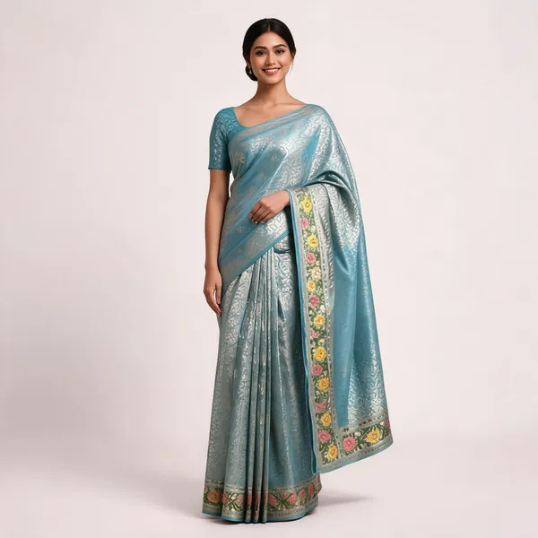 Blue_Semisilk_Banarasi_Saree