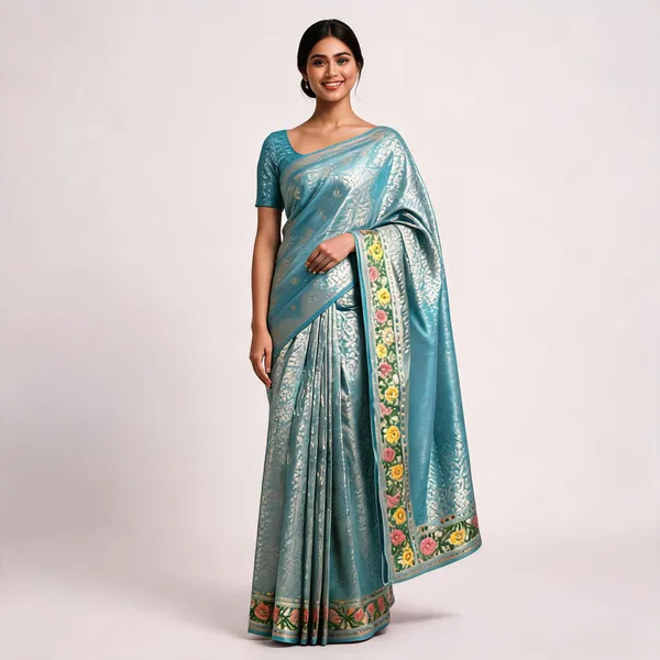 Blue_Semisilk_Banarasi_Saree