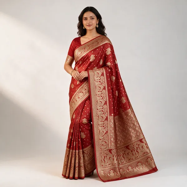 Red_Satin_Banarasi_Saree