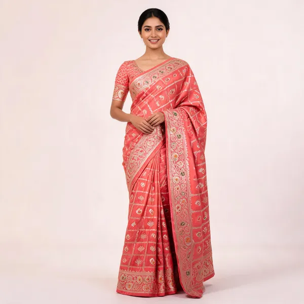 Pink_Satin_Banarasi_Saree