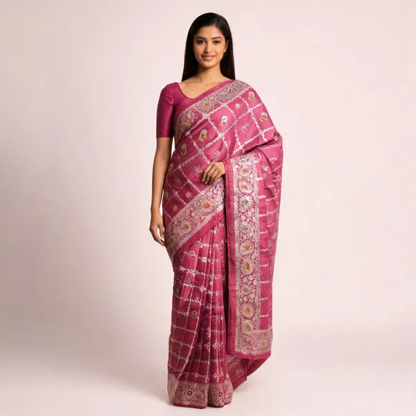 Onion_Pink_Satin_Banarasi_Saree