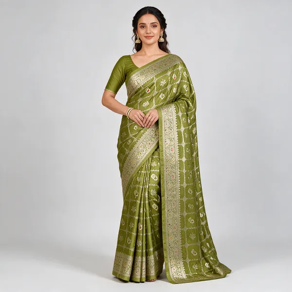 Mehendi_Green_Satin_Banarasi_Saree
