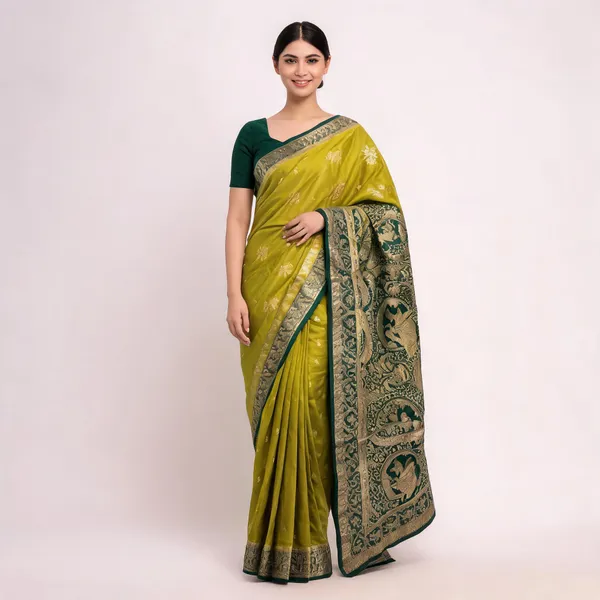 Mehendi_Green_Satin_Banarasi_Saree