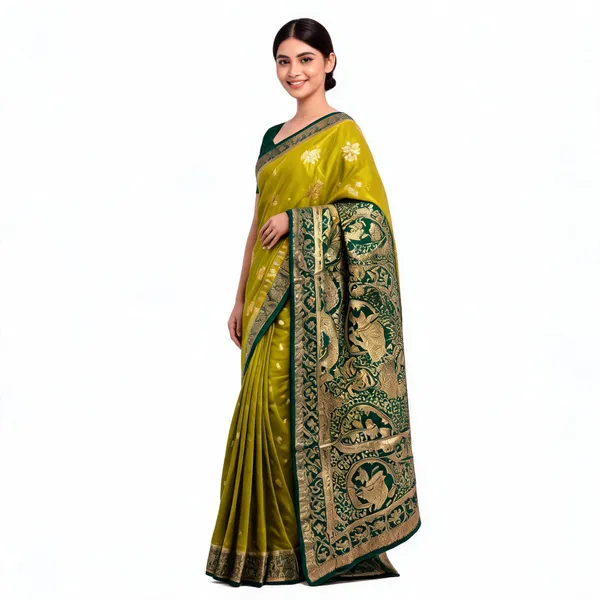 Mehendi_Green_Satin_Banarasi_Saree