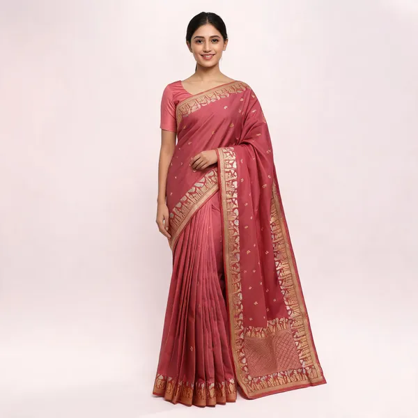 Onion_Pink_Satin_Banarasi_Saree